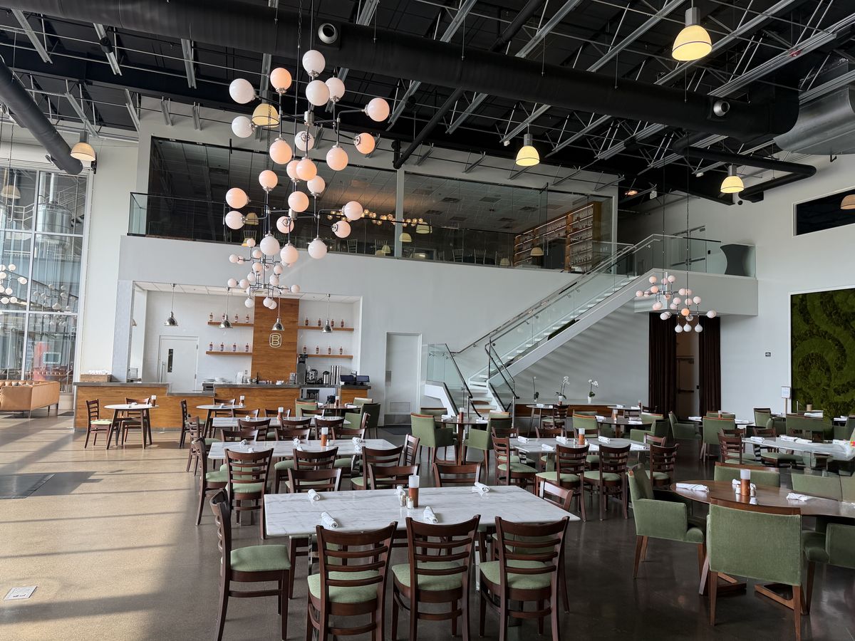 Dining room at Bottle and Bond inside Bardstown Bourbon Company