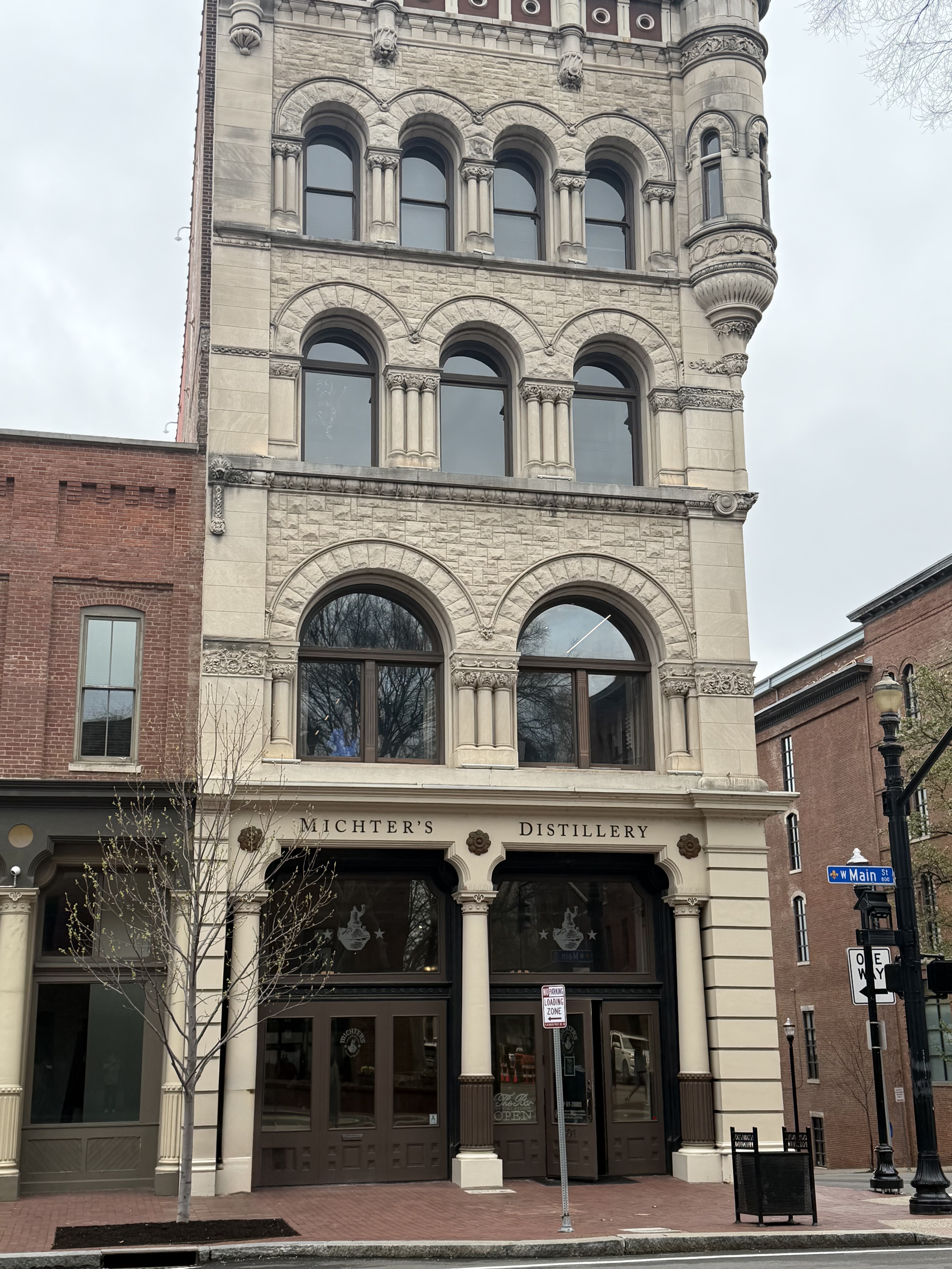 Michter's Fort Nelson Distillery historic building exterior on Whiskey Row in Louisville